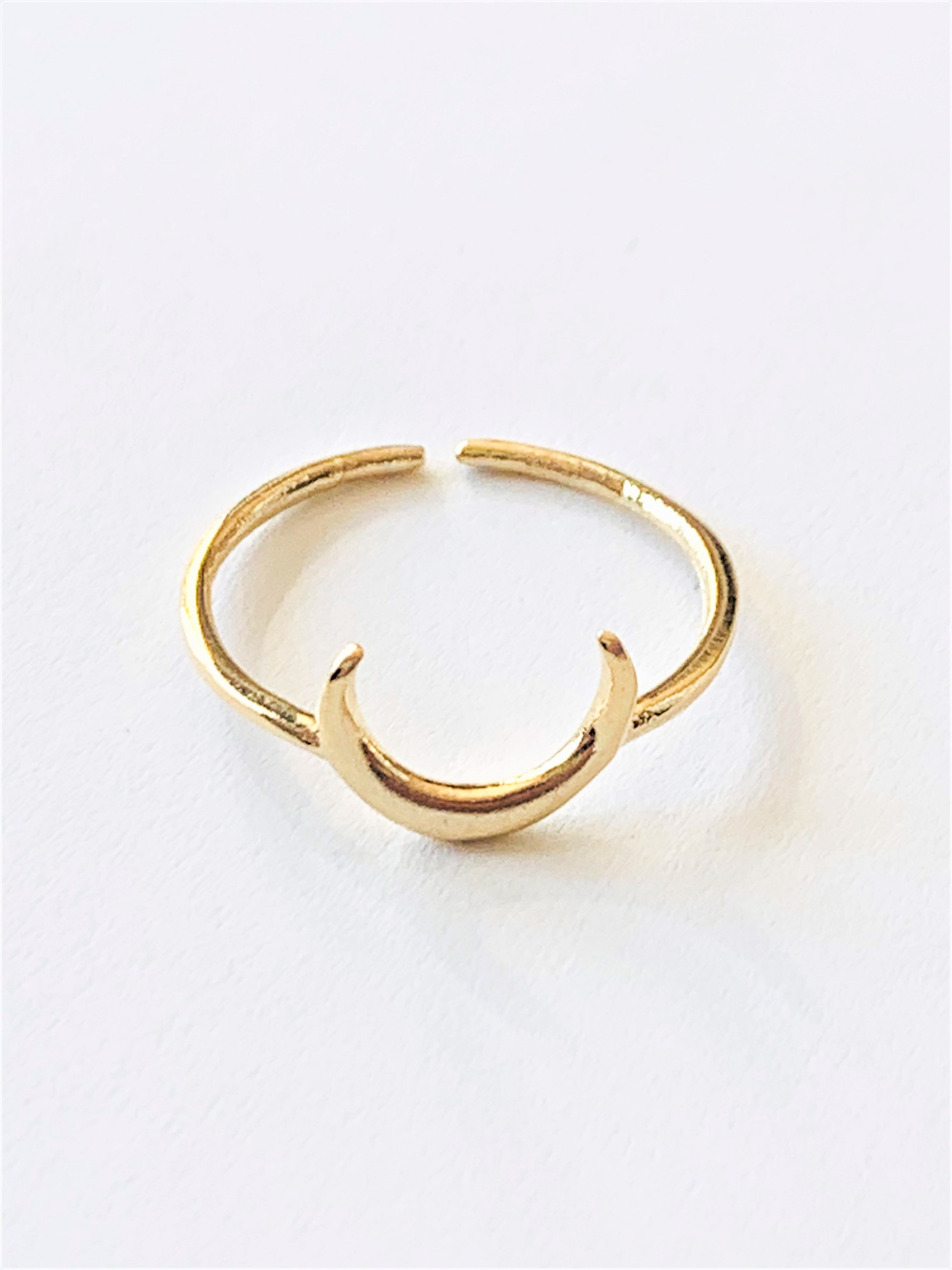 Dainty hot sale moon ring